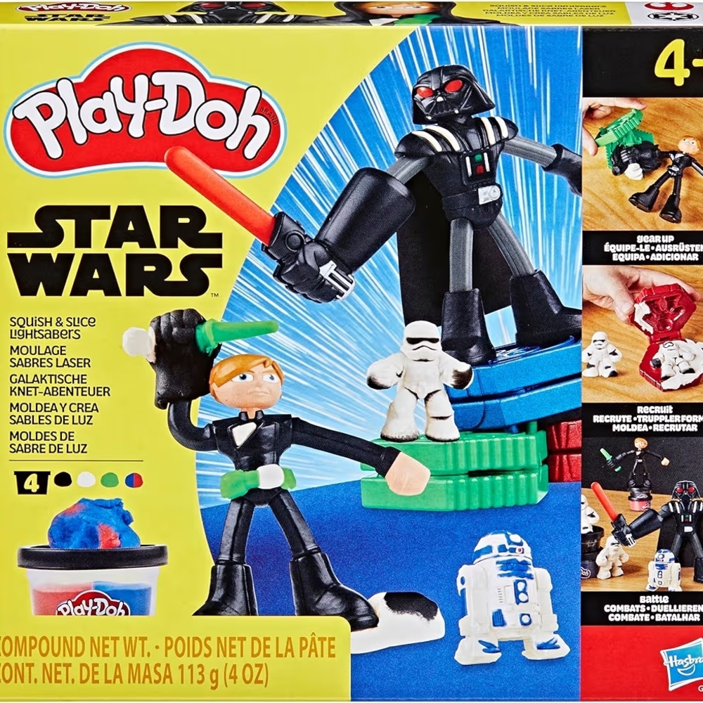 Play-Doh Star Wars Squish & Slice Bendy Lightsabers 4-inch Action Figures Luke